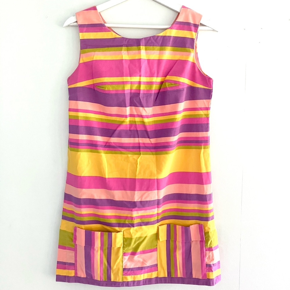 Vintage 60’s mod candy striped shift dress tunic romper jumpsuit